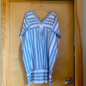 World Market blue and white kaftan dress